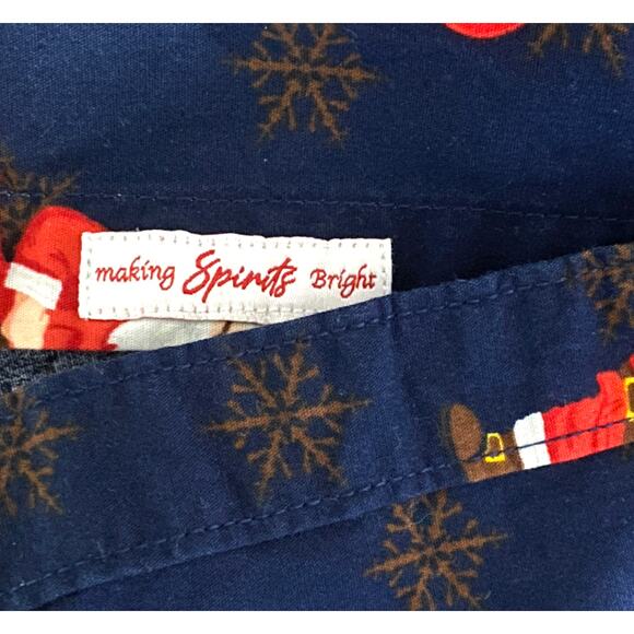 Denim & Flower Santa Clause AOP Button Shirt Mens M Christmas Holidays Snowflake - Picture 7 of 7